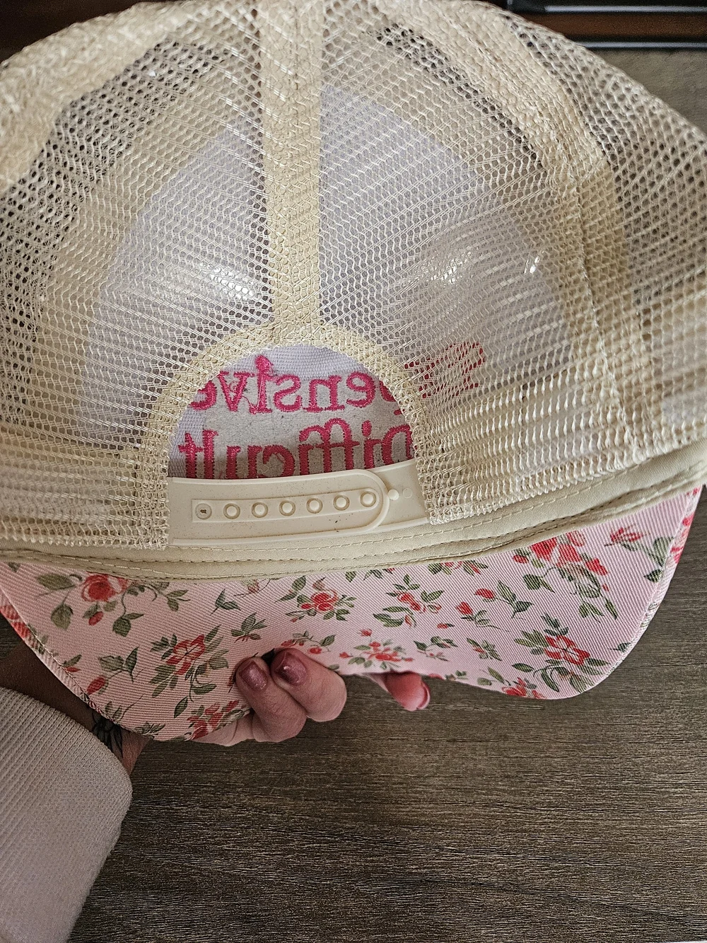 Women’s Pink Floral 'Expensive & Difficult' Trucker Hat-NWOT
